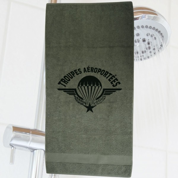 SERVIETTE MILITAIRE KAKI AVEC MARQUAGE PARA 