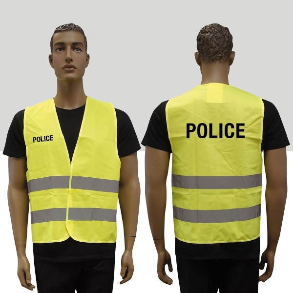 GILET FLUO HAUTE VISIBILITE POLICE 