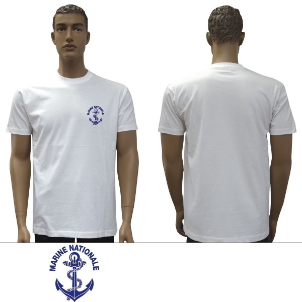 TEE SHIRT BLANC MC IMPRIME MARINE NATIONALE 