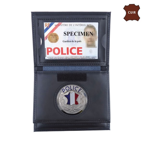 PORTE-CARTES POLICE 3 VOLETS 