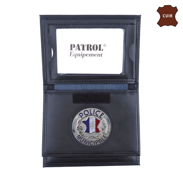 PORTE FEUILLE POLICE MUNICIPALE 3 VOLETS AVEC EMPLACEMENT CARTE NAVIGO 