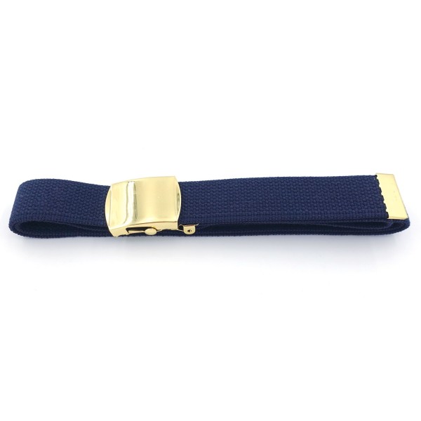 CEINTURE SANGLE BLEU MARINE BOUCLE OR 