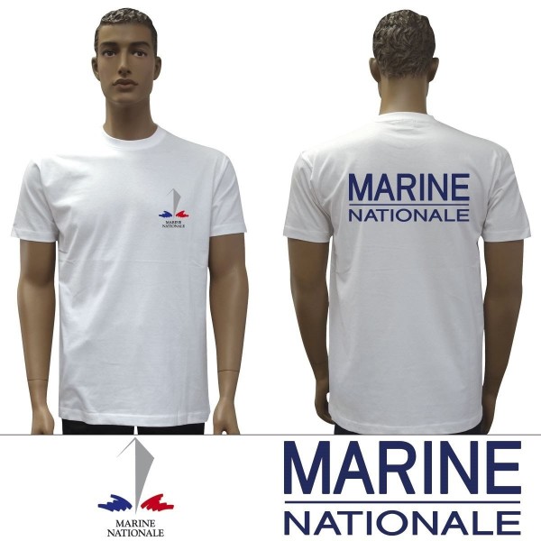 T-SHIRT BLANC MARINE NATIONALE 