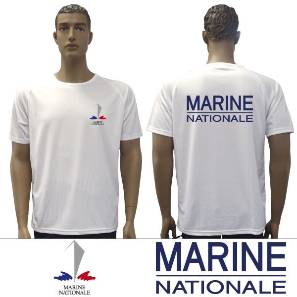 T-SHIRT FELIN BLANC MARINE NATIONALE  Modèle:BLANC