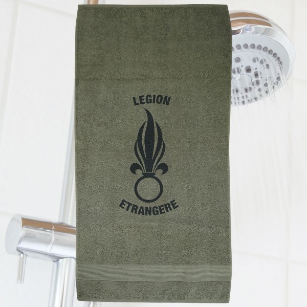 SERVIETTE MILITAIRE KAKI AVEC MARQUAGE LEGION LOGO TEXTE 