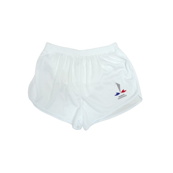 SHORT COOLDRY BLANC IMPRIME LOGO MARINE NATIONALE  Modèle:BLANC