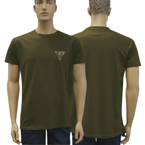 TEE SHIRT VERT ARMEE COTON BRODE 2e REP  Modèle:2REP