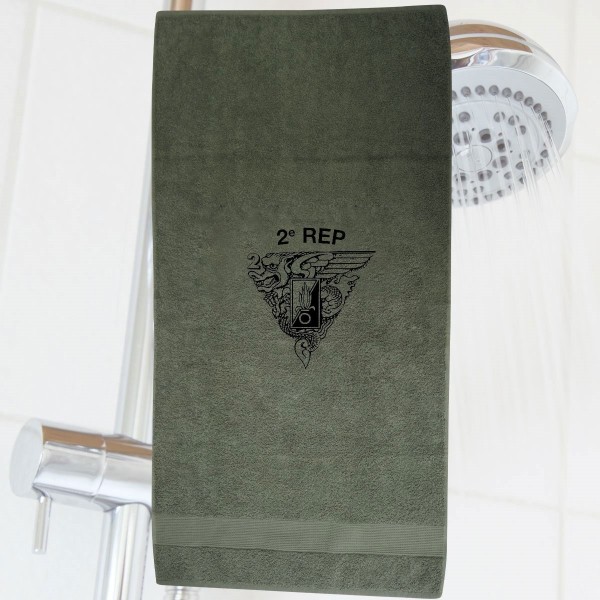 SERVIETTE MILITAIRE KAKI AVEC MARQUAGE 2REP 