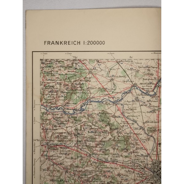 Carte état major Allemande secteur Reims Châlons 1941