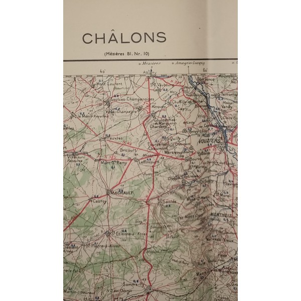 Carte état major Allemande secteur Reims Châlons 1941