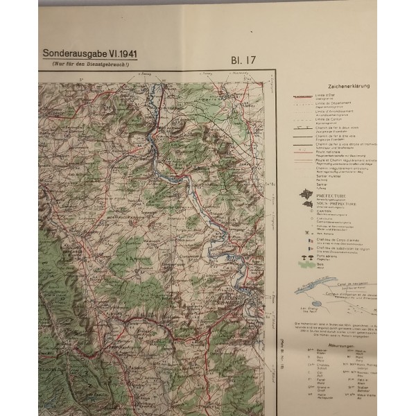 Carte état major Allemande secteur Reims Châlons 1941