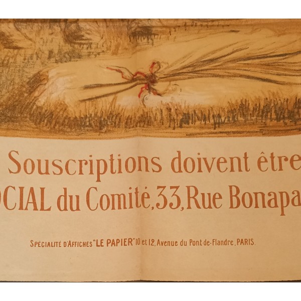 RARE Affiche original guerre 1914 1915 1916 journée WW1