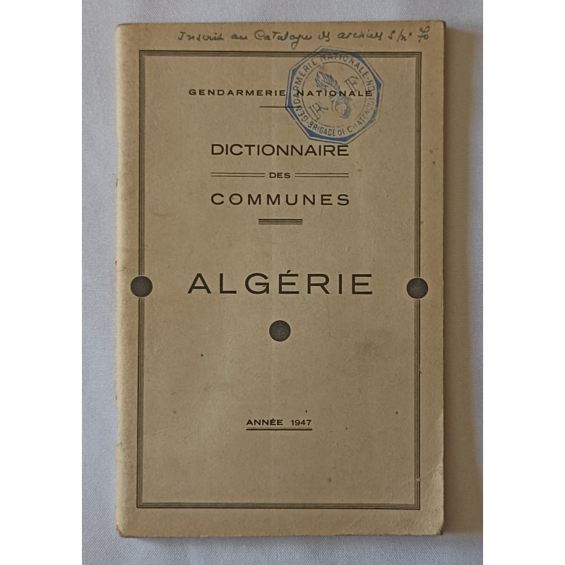 Dictionnaire des communes Algérie 1947