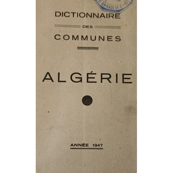 Dictionnaire des communes Algérie 1947