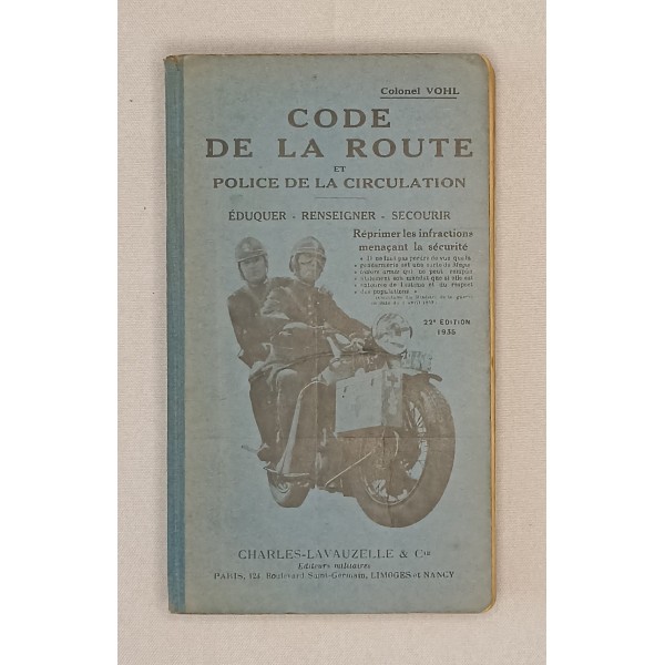 CODE de la route POLICE années 30