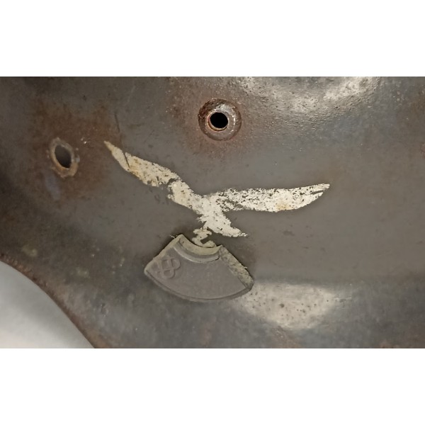 Coque casque Allemand model 1935 LW double insignes WW2