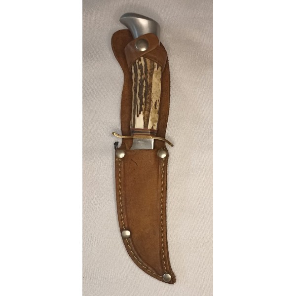 Couteau Chasse SABATIER corne vintage 40/50 Scout CJF