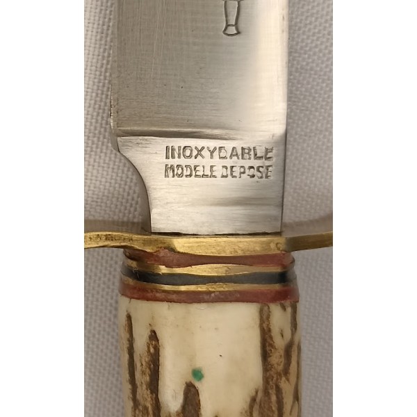 Couteau Chasse SABATIER corne vintage 40/50 Scout CJF