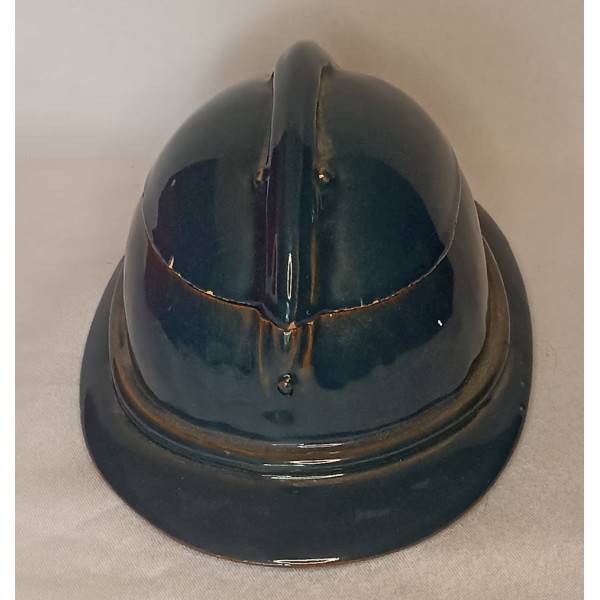 Casque Adrian bonbonnière en faïence 14/18 WW1