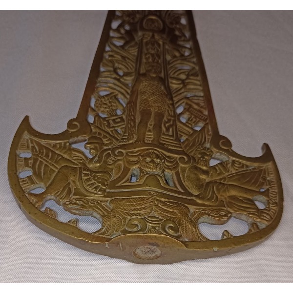 Pointe Hallebarde Pertuisane Garde SUISSE fin XIXème bronze