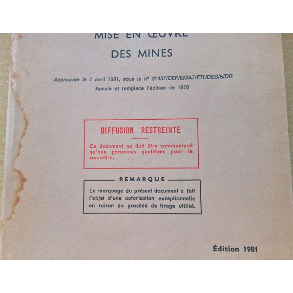 TTA 704 bis Mise en œuvre des mines