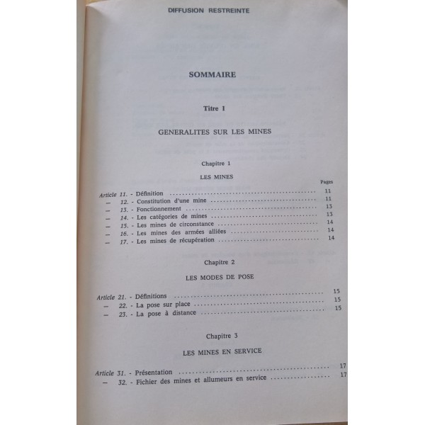 TTA 704 bis Mise en œuvre des mines