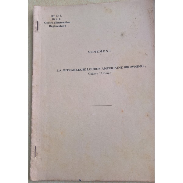 5 livrets d'instruction régimentaire du 36ème D.I et du 18 7me R.I