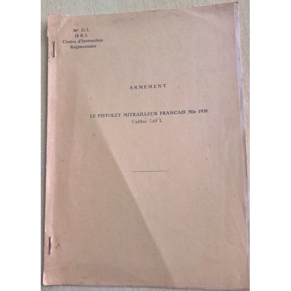 5 livrets d'instruction régimentaire du 36ème D.I et du 18 7me R.I