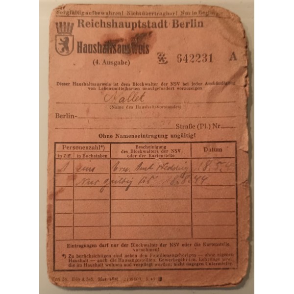 Carte Ausweis identité...