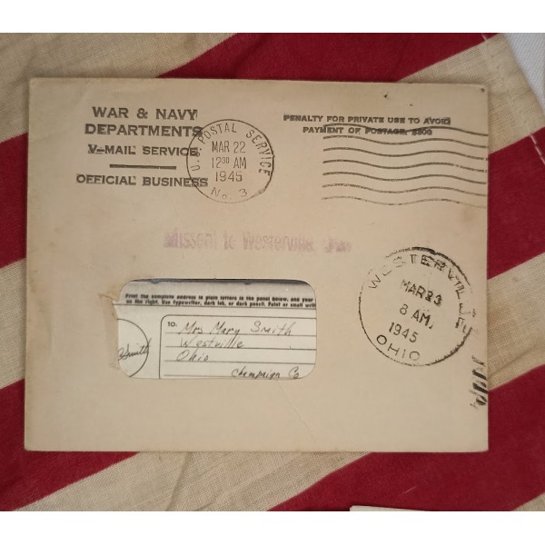 Correspondance Gi's soldat US Army 1943/45 WW2