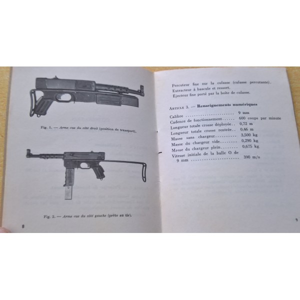 MAT 1021 Pistolet- Mitrailleur de 9 mm modèle 1949