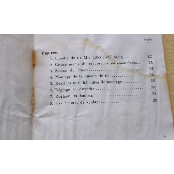 MAT 1853 guide lunette de tir modèle 1953