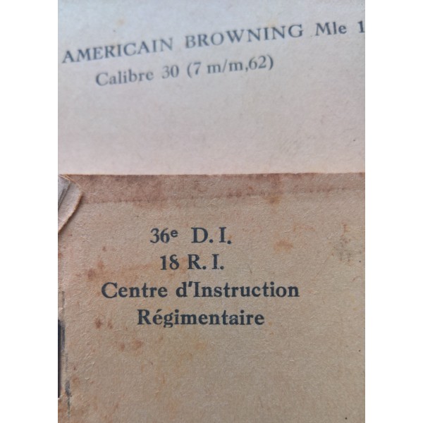 3 livrets d'Instruction régimentaire du 36ème D.I et du 18ème R.I