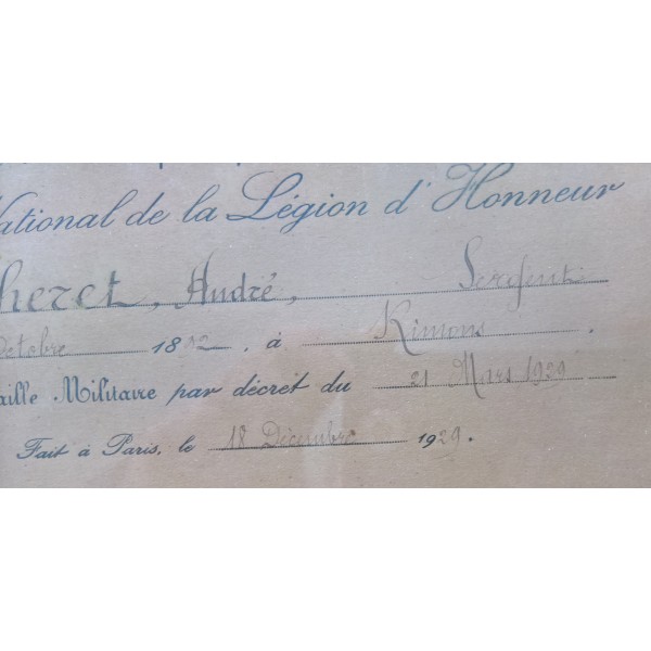 Cadre Médaille Militaire 13ème Régiment de Tirailleurs