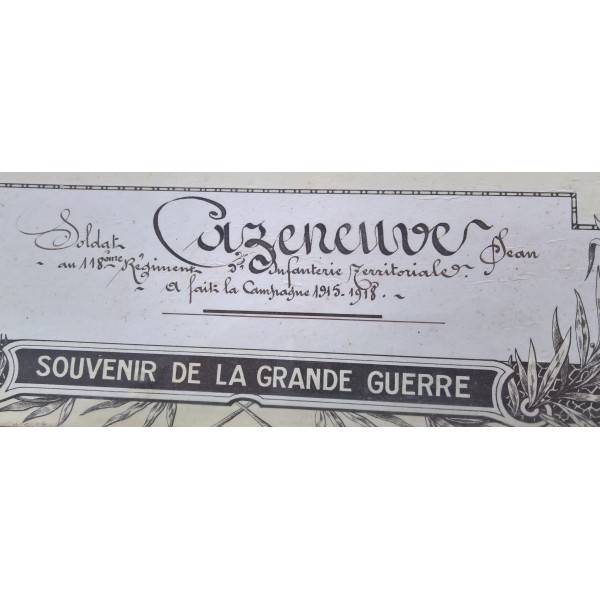 Cadre médailles d'un Poilu WW1
