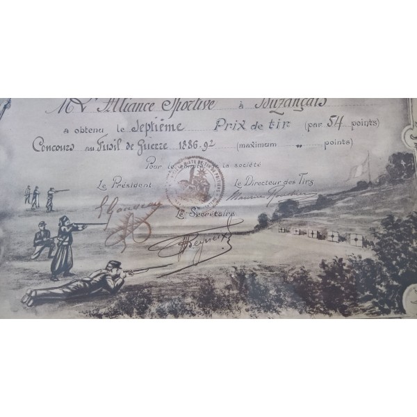 Cadre Concours de tir au fusil de guerre Lebel