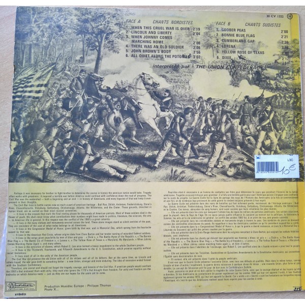 Disque Vinyle "Chants de la guerre civile Américaine"