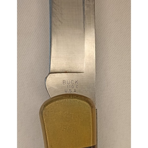 Couteau de poche BUCK USA 110 vintage Armée de Terre