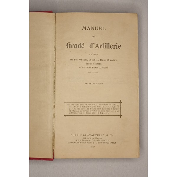 Manuel du Gradé d'Artillerie 25ème RAT canon 75/105