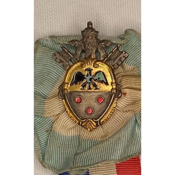 Cocarde ruban de pèlerinage au Vatican 1900