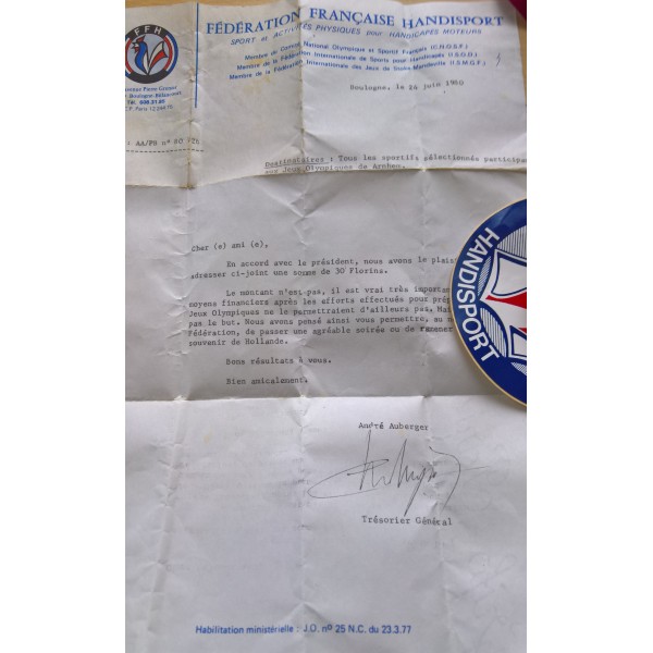 Lot médailles handisport natation années 70-80