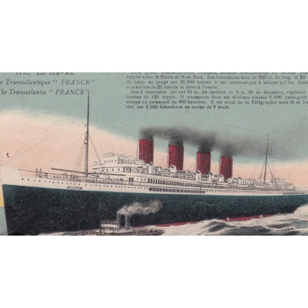RARE Hublot marine paquebot FRANCE 1912 Transatlantique