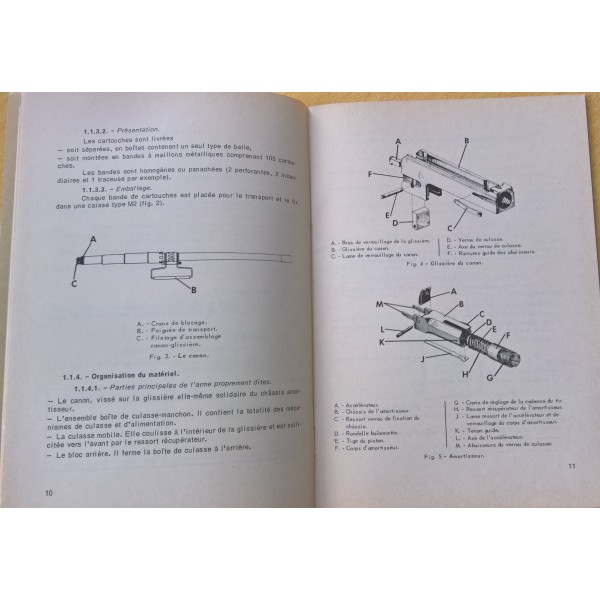 MAT 1028 guide technique Mitrailleuse Américaine Browning calibre 50