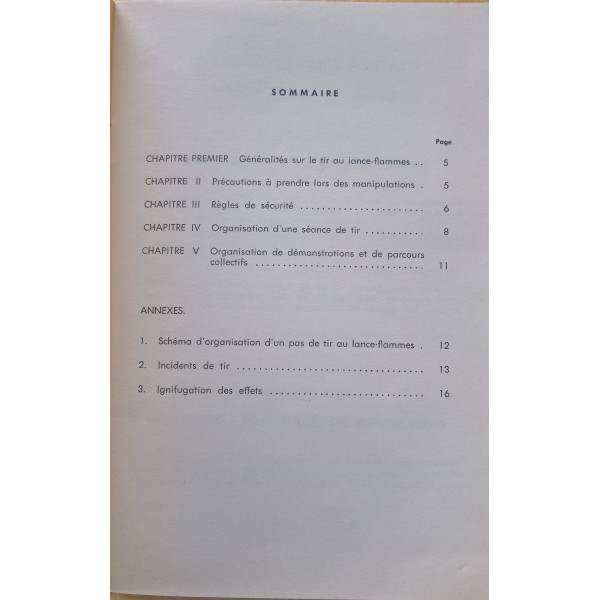 TTA 706 Mesures de sécurité pour le tir au lance-flamme