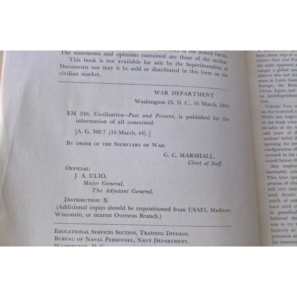 Livre Américain WW2 Civilization past and present vol 2