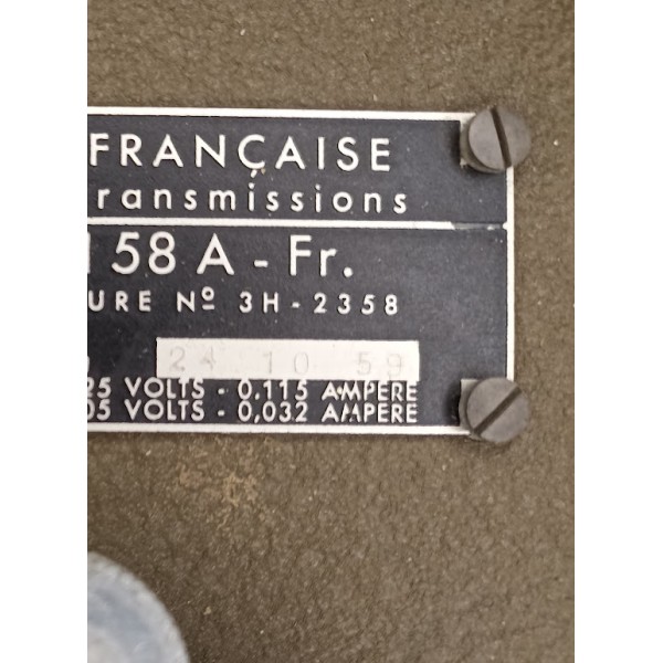 Génératrice Armée Française Transmission guerre Algérie 1959