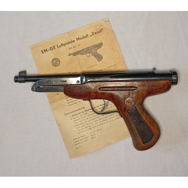 Pistolet à plomb Allemand EM-GE model Zénit 4.5mm 1938