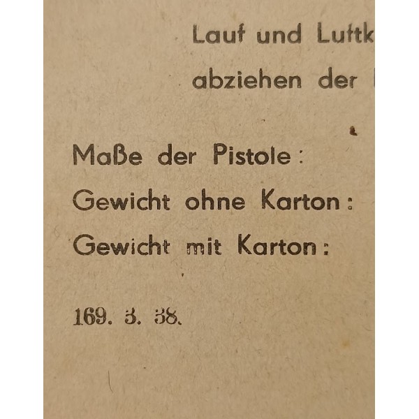 Pistolet à plomb Allemand EM-GE model Zénit 4.5mm 1938