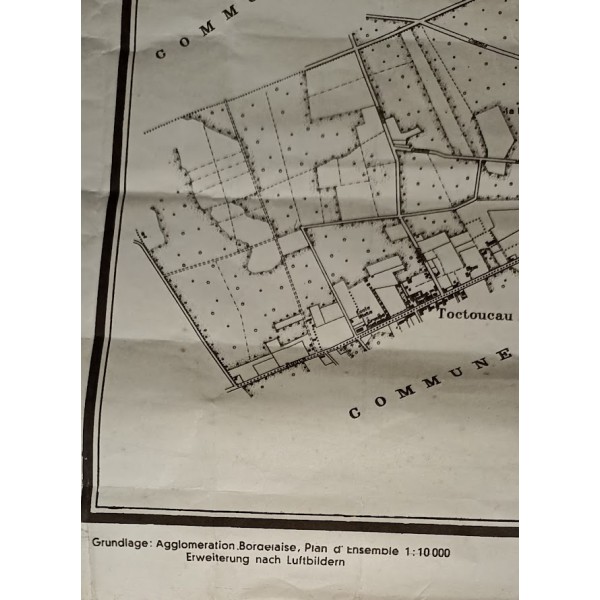 Carte double face Allemande Bordeaux Mérignac / Prades 1940 WW2