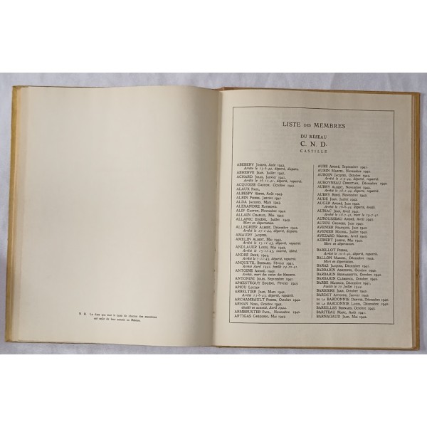 Rare livre du réseau de de résistance CASTILLE FFi 39/45 WW2